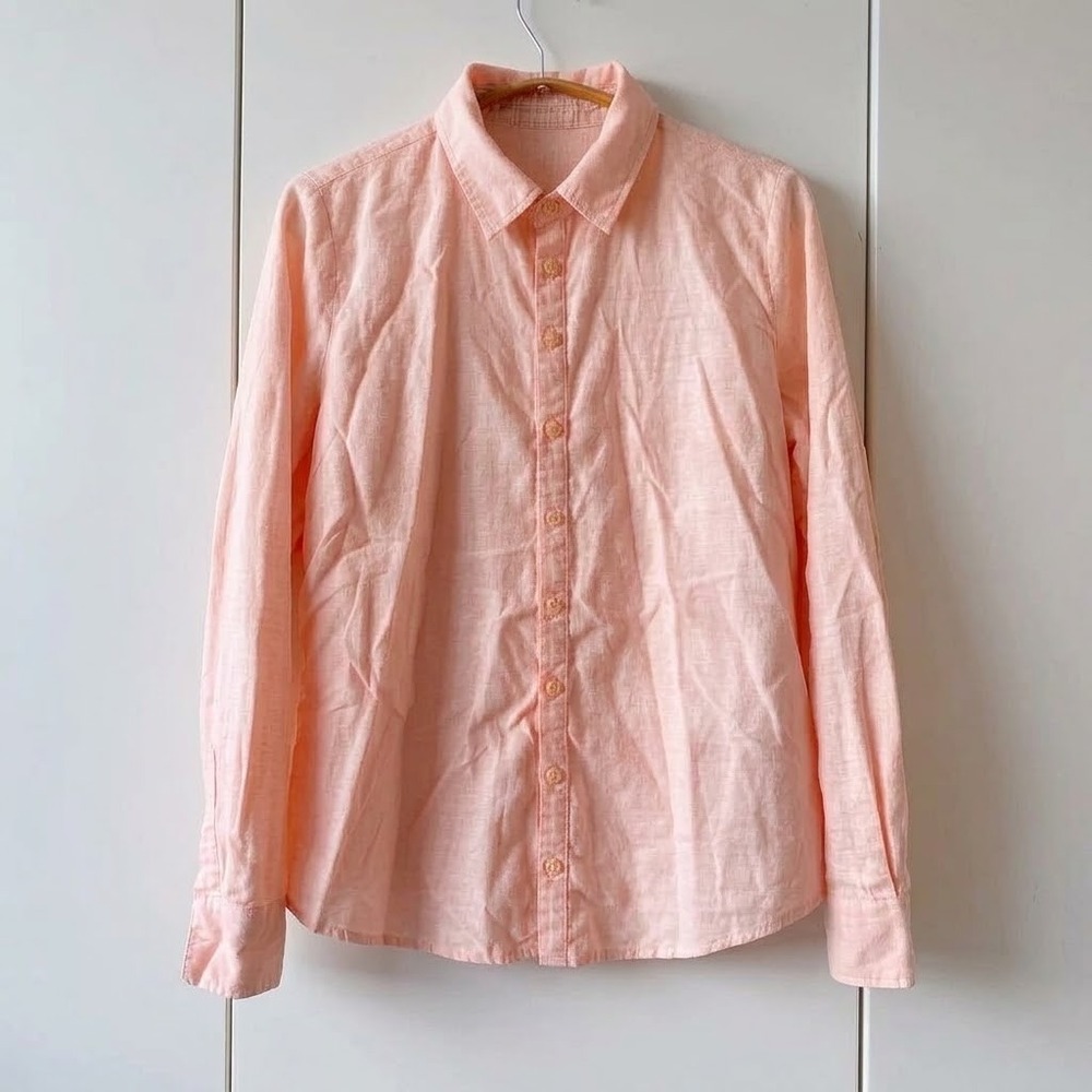 CP Shades Womens XS Corduroy Button Down Shirt Light Pink Long Sleeve Shacket